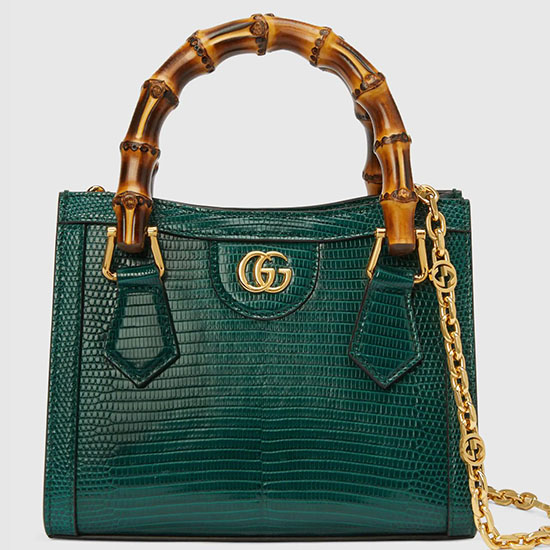 Gucci Diana Firben Mini Taske Grøn 675800