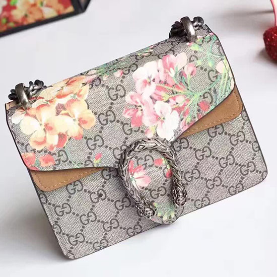 Gucci Dionysus Gg Blooms Mini Taske Beige 421970