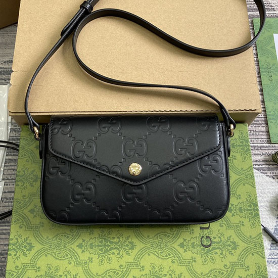 Gucci Gg Super Mini Skuldertaske Sort 772794