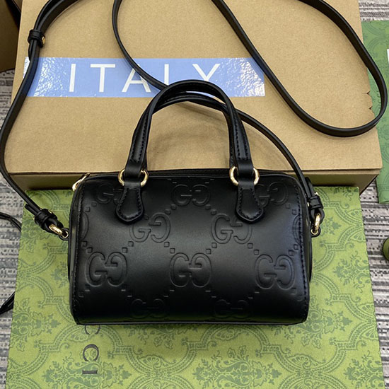 Gucci Gg Super Mini Taske Med Tophåndtag Sort 790130