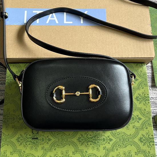 Gucci Horsebit 1955 Lille Skuldertaske 760196 Sort