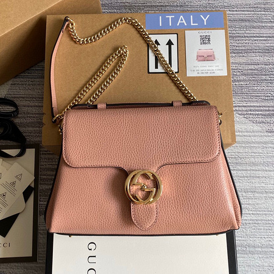 Gucci Interlocking Gg Læder Crossbody Taske Nøgen 510302