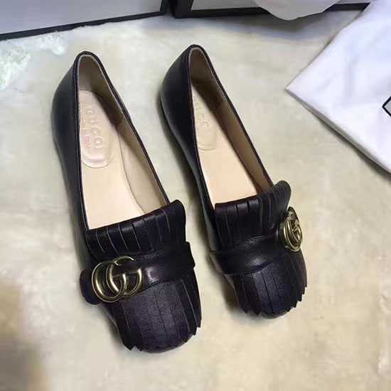 Gucci Kalveskind Ballet Flad Sort 453373