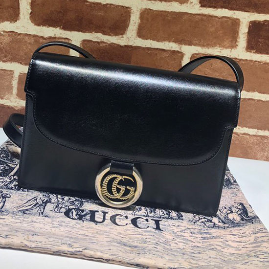 Gucci Lille Skuldertaske I Læder Sort 589474