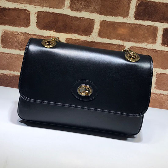 Gucci Læder Lille Skuldertaske Sort 576421