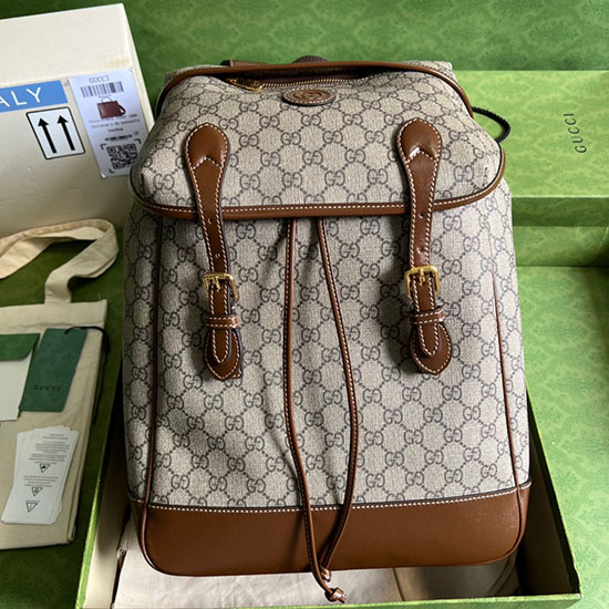 Gucci Medium Rygsæk Med Sammenlåsende G Brun 696013