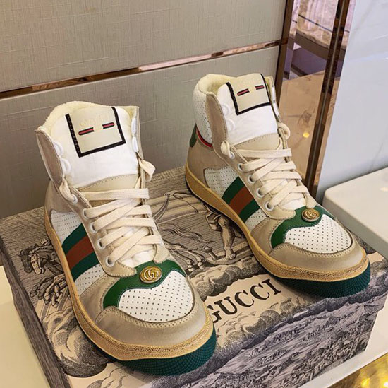 Gucci Screener Læder Sneaker Grøn Gs21101