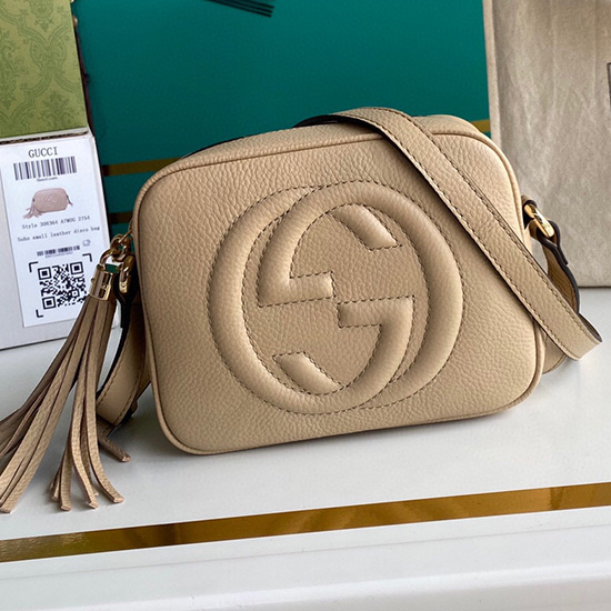 Gucci Soho Læder Disco Taske Beige 308364