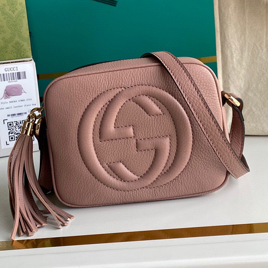 Gucci Soho Læder Disco Taske Pink 308364