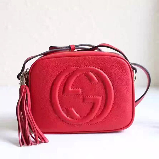 Gucci Soho Læder Disco Taske Rød 308364