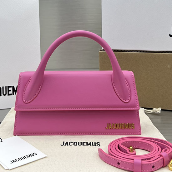 Jacquemus Kalveskind Le Chiquito Lang Håndtaske Pink J2053