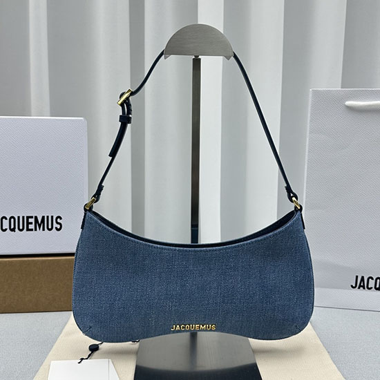 Jacquemus Le Bisou Skuldertaske I Hestehår Blå J2089