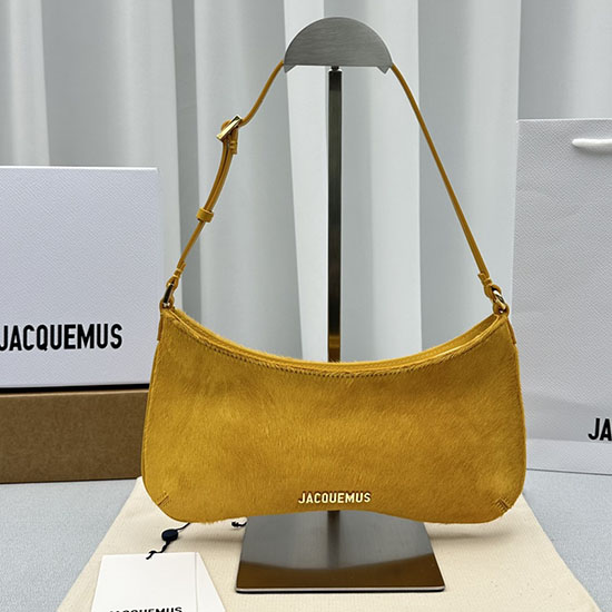 Jacquemus Le Bisou Skuldertaske I Hestehår Gul J2089