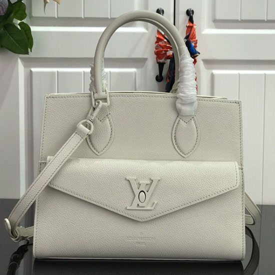 Louis Vuitton Blødt Kalveskind Lockme Tote Pm Hvid M55845