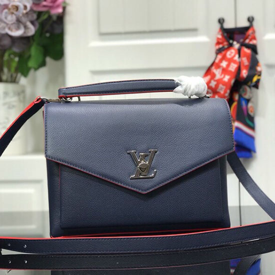 Louis Vuitton Blødt Kalveskind Mylockme Marine Rouge M53197