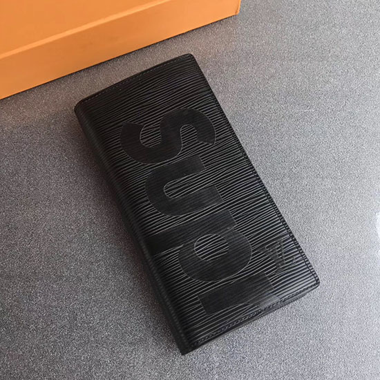 Louis Vuitton Epi Læder Supreme X Brazza Pung Noir M60622