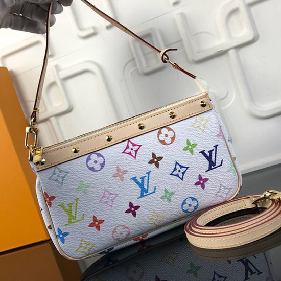 Louis Vuitton Monogram Multicolore Pochette Tilbehør Blanc M92649