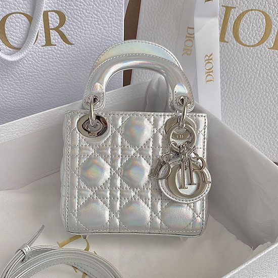 Micro Lady Dior Lammeskinds Tophåndtagstaske Dm3305