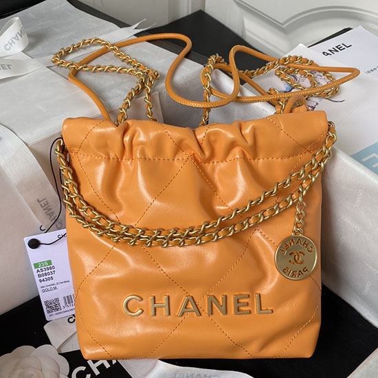 Mini Chanel 22 Håndtaske Orange As3980