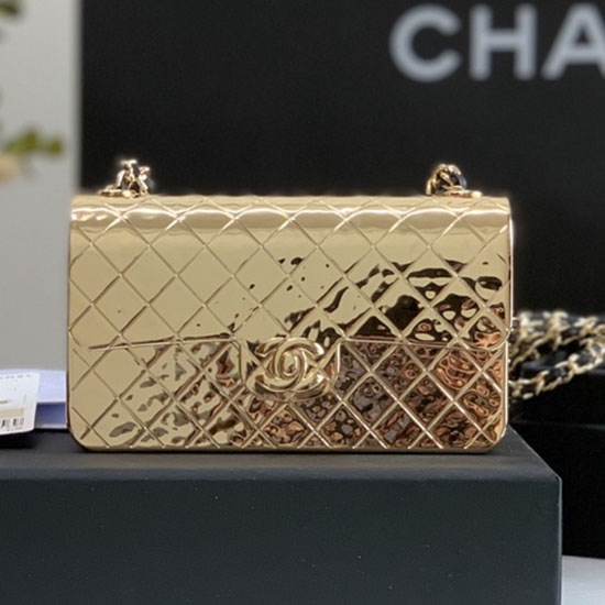 Mini Chanel Aftentaske Guld A99139