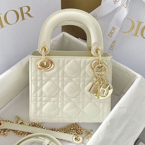 Mini Lady Dior Taske Hvid D5310