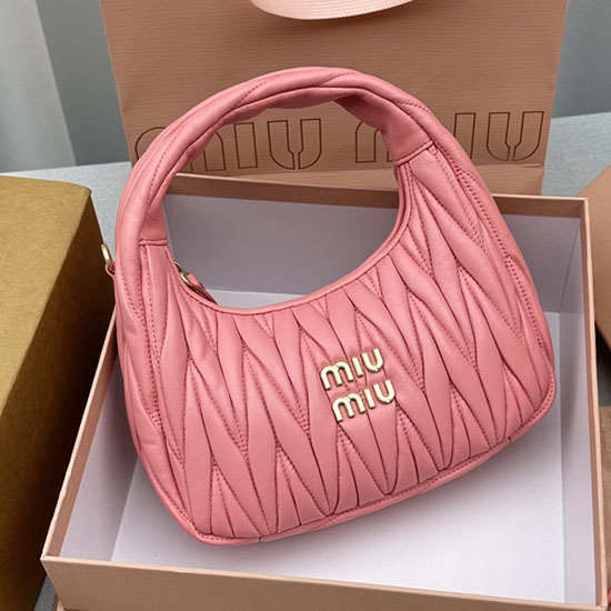 Miu Miu Wander Hobo Taske Peach M5518