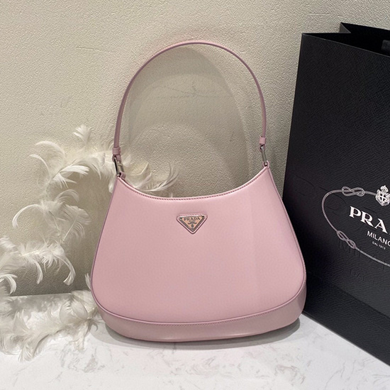 Prada Cleo Skuldertaske I Børstet Læder Pink 1bc499