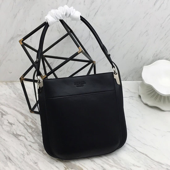 Prada Margit Læder Skuldertaske Sort 1bc076