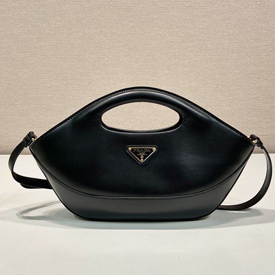 Prada Medium Læder Håndtaske Sort 1ba421