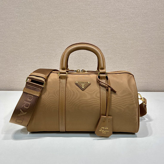 Prada Nylon Tophåndtag Taske Tan 1bb233