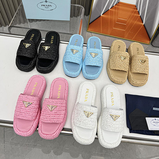 Prada Raffia Slides Snp073001