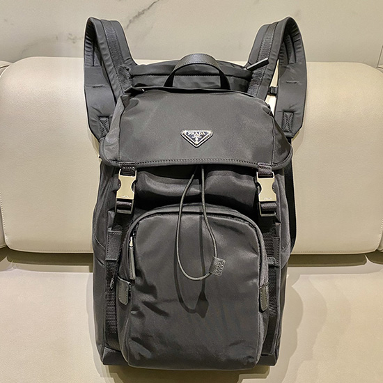 Prada Re-nylon Og Saffiano Læder Rygsæk Med Hætte 2vz135