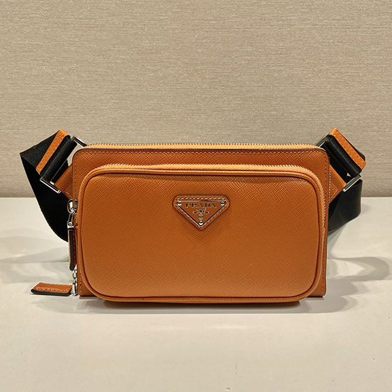 Prada Saffiano Læder Bæltetaske Orange 2vh156