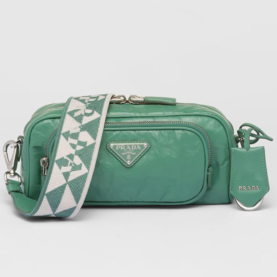 Prada Skuldertaske Med Flere Lommer Sage Green 1bh198