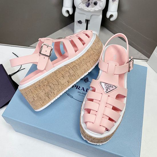 Prada Wedge Platform Sandaler Pink Sdp051403