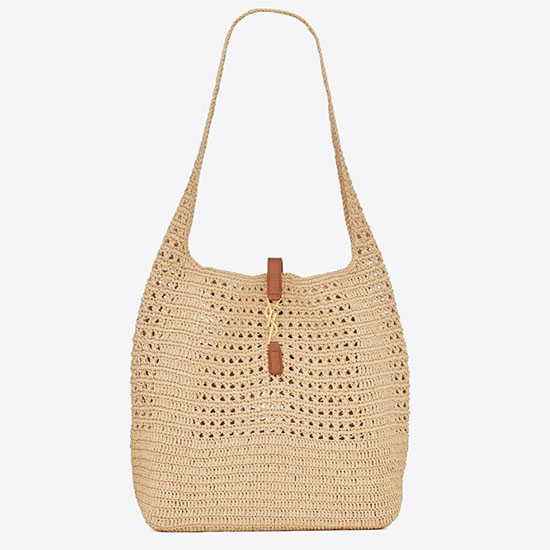 Saint Laurent Le 5 A 7 Raffia Hobo Taske 690941