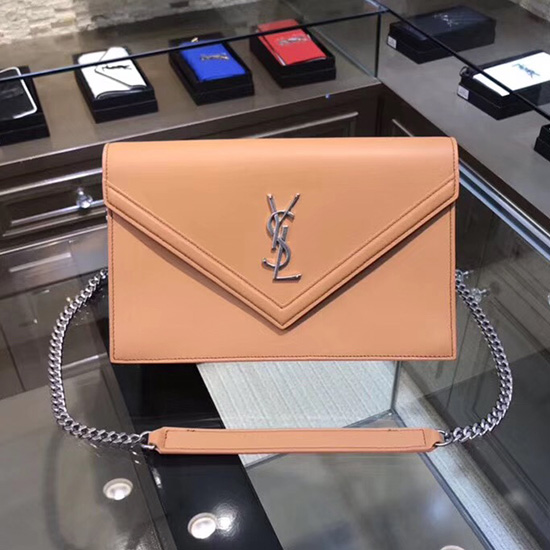 Saint Laurent Le Sept Kædetaske I Beige Læder 511262