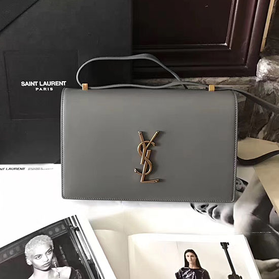 Saint Laurent Medium Dylan Skuldertaske Med Flap Grå 439047