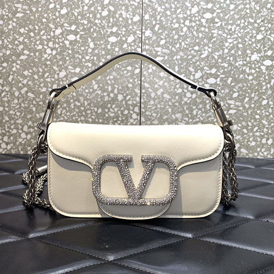 Valentino Garavani Lille Loco Skuldertaske Hvid V5031