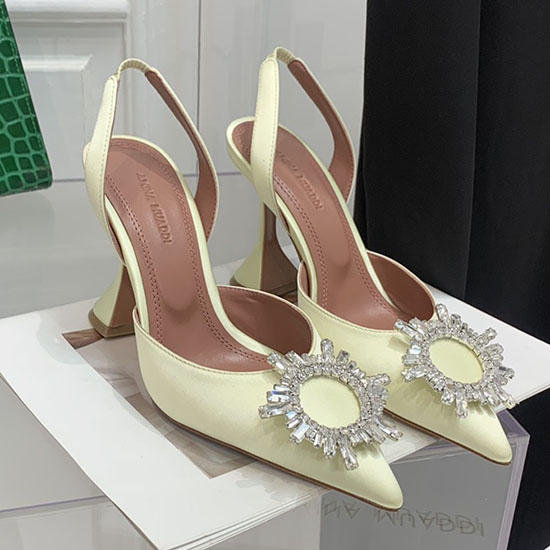 Amina Muaddi Satin Begum Slingback-Pumps Ab15