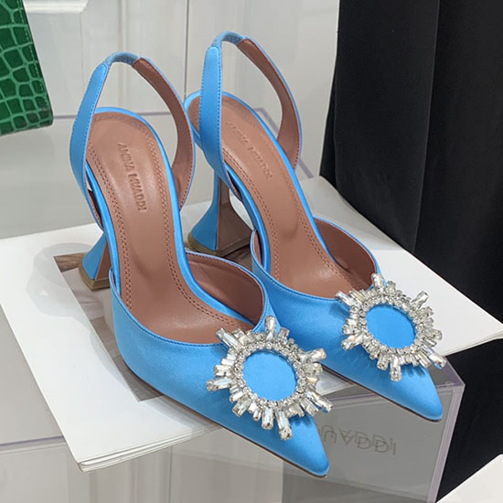 Amina Muaddi Satin Begum Slingback-Pumps Ab20