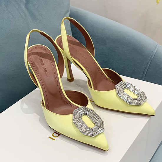 Amina Muaddi Satin Camelia Slingback-pumps Am08