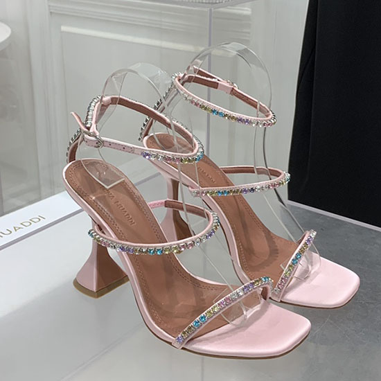 Amina Muaddi Satin Gilda Sandalen Ags04