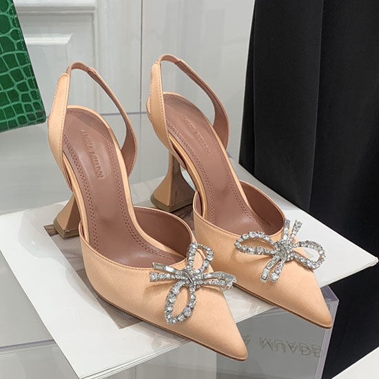 Amina Muaddi Satin Rosie Slingback-Pumps AR09