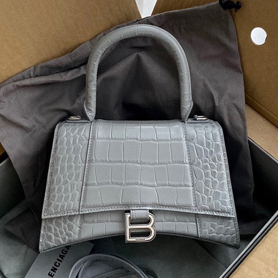 Balenciaga Sanduhr-Tasche Aus Leder Mit Krokodileffekt Und Henkel Oben B59354B12