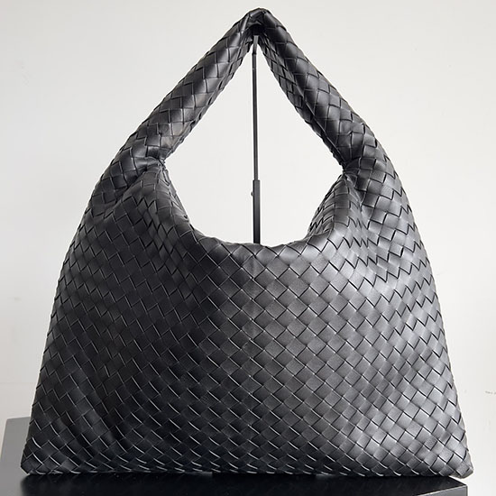 Bottega Veneta Große Hop Umhängetasche Schwarz 763970