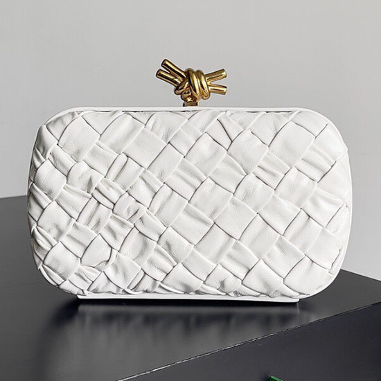 Bottega Veneta Knoten-Clutch Weiß B717622