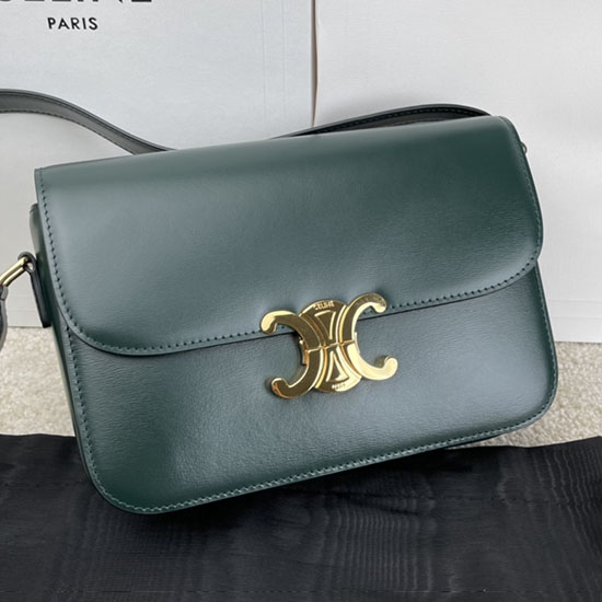 Celine Mittelgroße Triomphe-Tasche Grün Cl35023