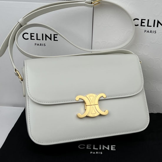 Celine Mittelgroße Triomphe-Tasche Weiß Cl35023