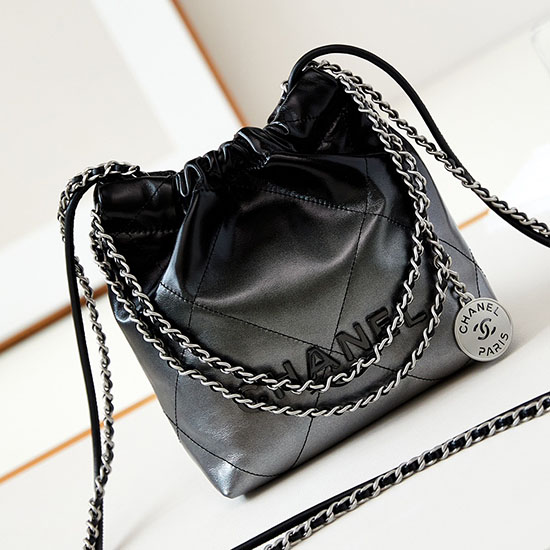 Chanel 22 Mini-Handtasche AS3980 Schwarz